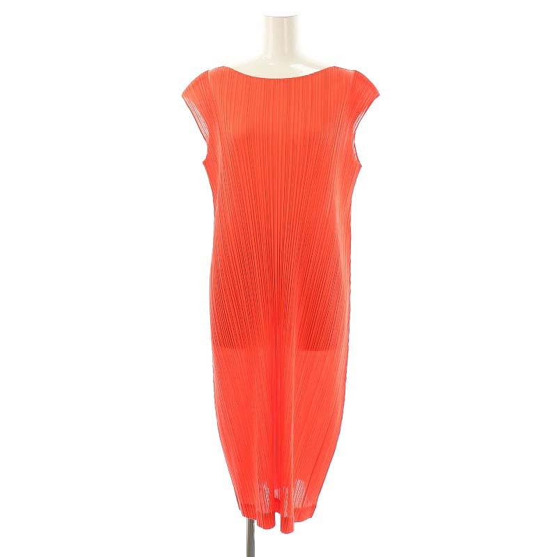 プリーツプリーズ ノースリーブ オレンジ