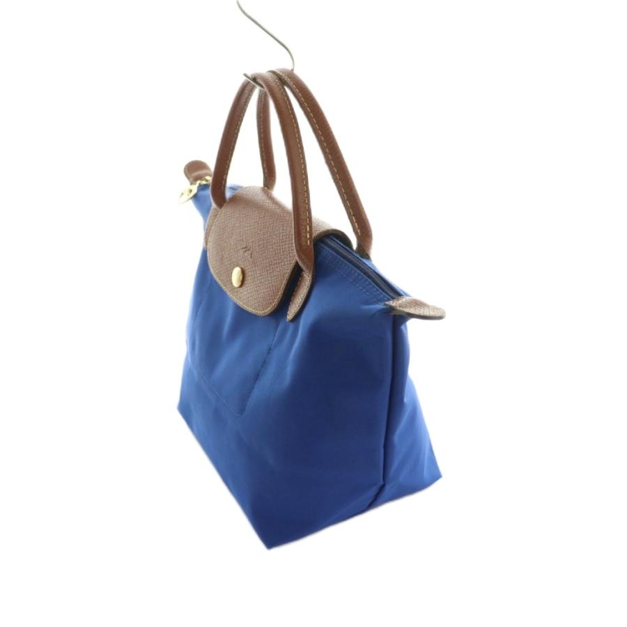 未使用級✨ ロンシャン ル プリアージュ ハンドバッグ ブルー ロゴ型押し M LONGCHAMP（ロンシャン） ル・プリアージュ S トートバッグ 青 /MI