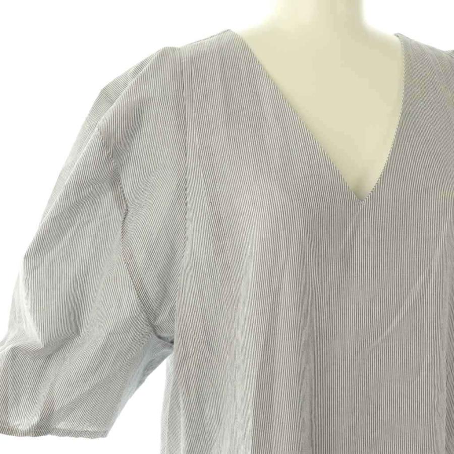 【中古】ローロ LORO Big Sleeve dress ストライプ ワンピース ロング F 白 ホワイト 青 ブルー /SS ■OS ローロ LORO Big Sleeve dress ストライプ ワンピース ロング F 白