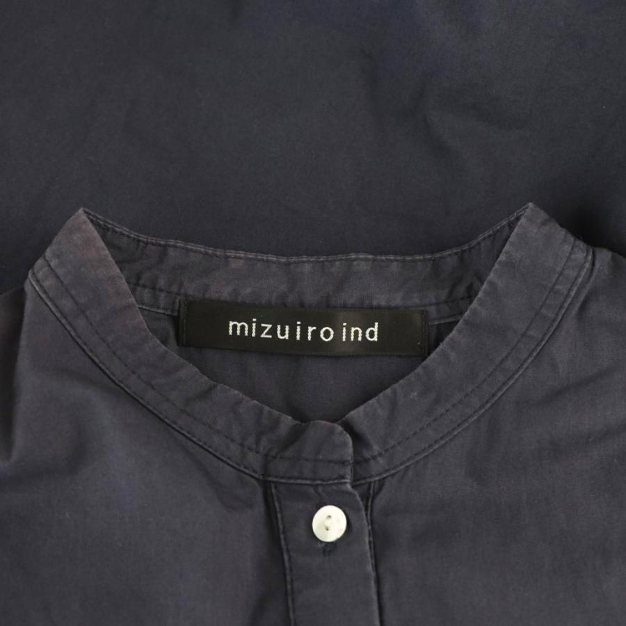 ミズイロインド mizuiro ind コットンスタンドカラーピンタック