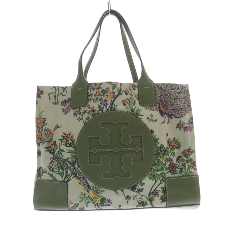 TORY BURCH（トリーバーチ） 花柄 レザー切替 トートバッグ