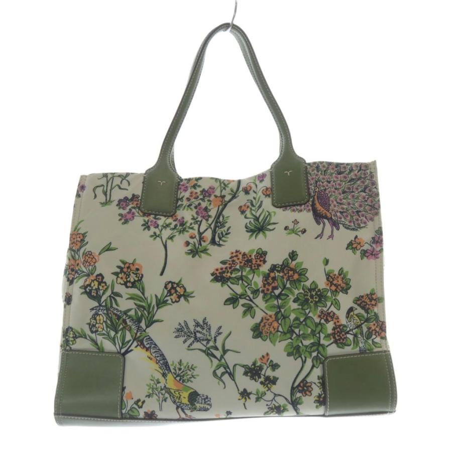 TORY BURCH（トリーバーチ） 花柄 レザー切替 トートバッグ