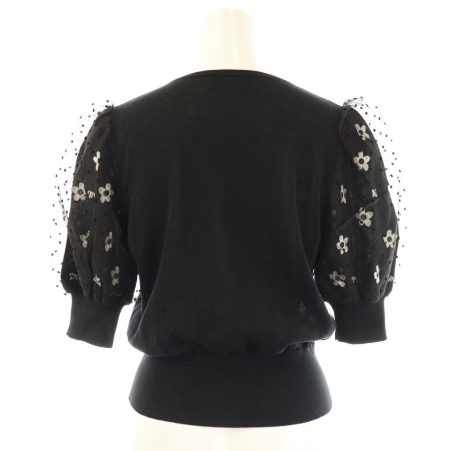 ★M'S GRACY ブラックニット★おりぼん付★エレガント リボン通しニット | msgracy