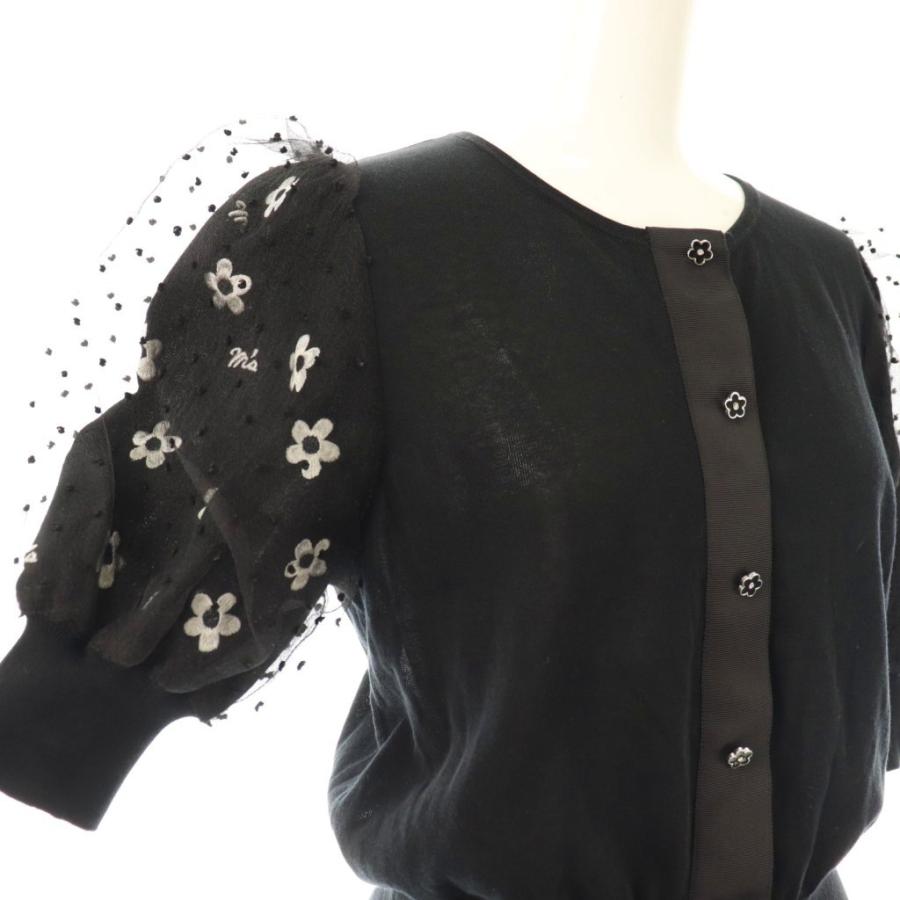 新品タグ付き / 現行✨ エムズグレイシー フラワーレース付きカーディガン エムズグレイシー M'S GRACY お花刺繍入りクチュールニット