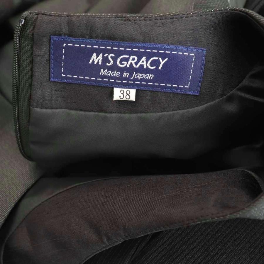 エムズグレイシー M'S GRACY リボンデザインワンピース ニット切替