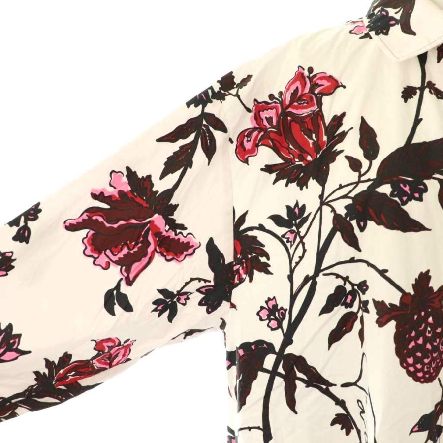 パトゥ PATOU コットンプリントミニシャツドレス ブラウス 長袖 前開き