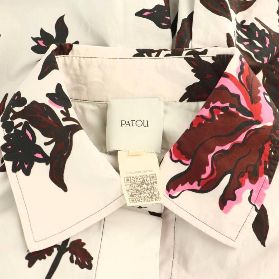 パトゥ PATOU コットンプリントミニシャツドレス ブラウス 長袖 前開き