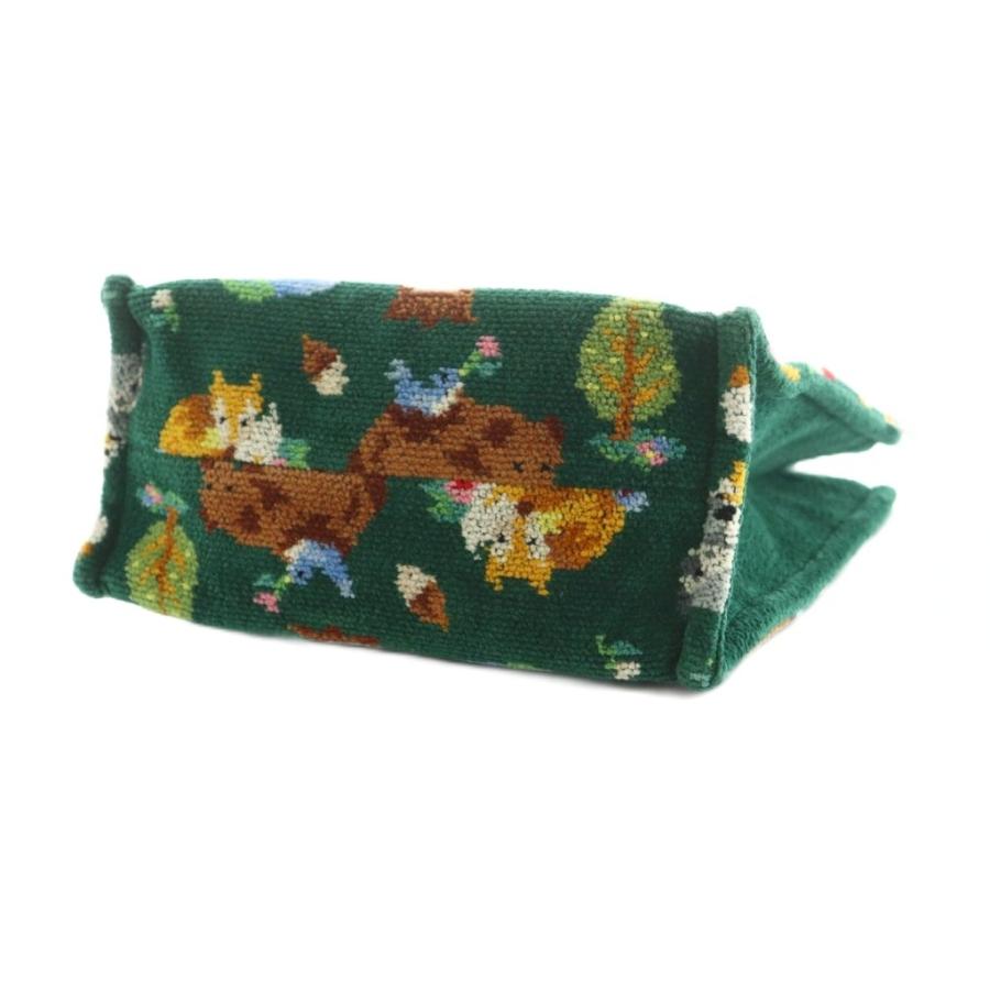 フェイラー FEILER インザフォレスト スクエア ハンドバッグ 総柄 緑