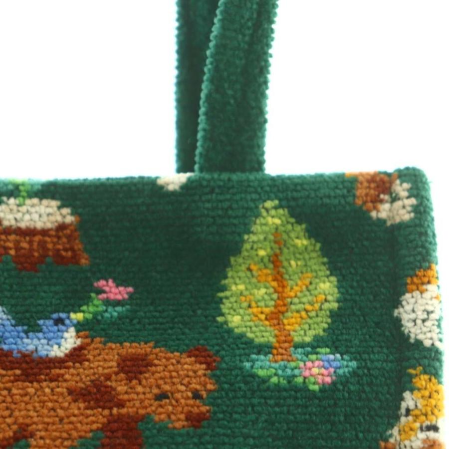 フェイラー FEILER インザフォレスト スクエア ハンドバッグ 総柄 緑