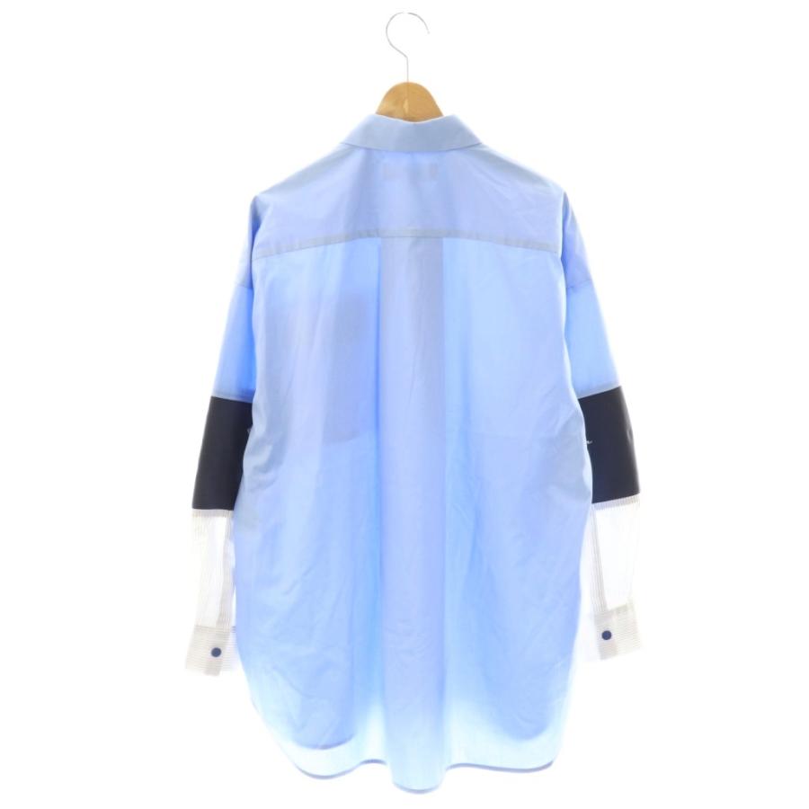 エンフォルド ENFOLD 25AW KNIT COMBI SHIRT シャツ 切替 長袖 38 
