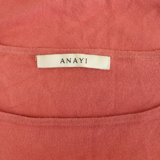 アナイ ANAYI フリルプルオーバー ニット カットソー 長袖 38 ピンク