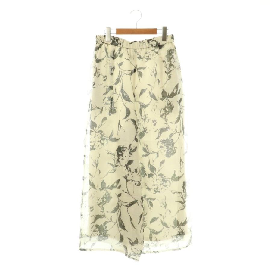 【中古】エブール ebure 24AW シルクリネンオーガンジープリント イージーワイドパンツ 38 エクリュ レディース エブール ebure 24AW シルクリネンオーガンジープリント イージー