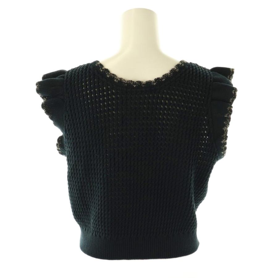 未使用品 ヨリ yori 25SS クロシェニットミニジレ ベスト ラメ F