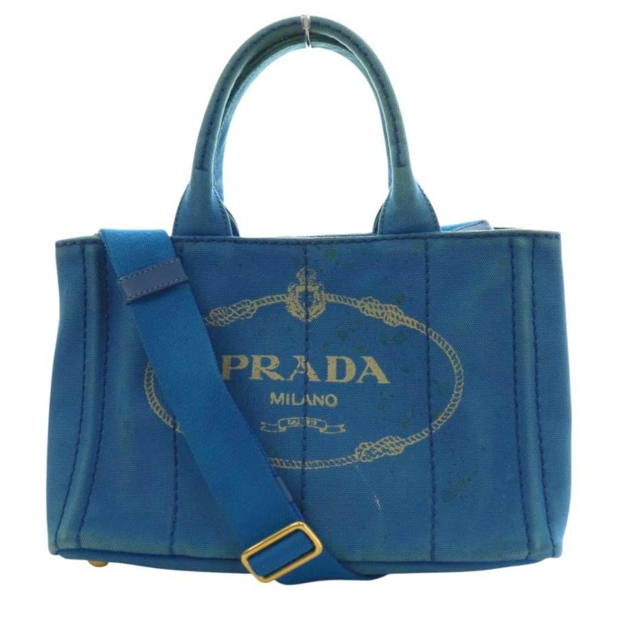 PRADA プラダ カナパ トートバッグ 2way ブルー 【公式通販】