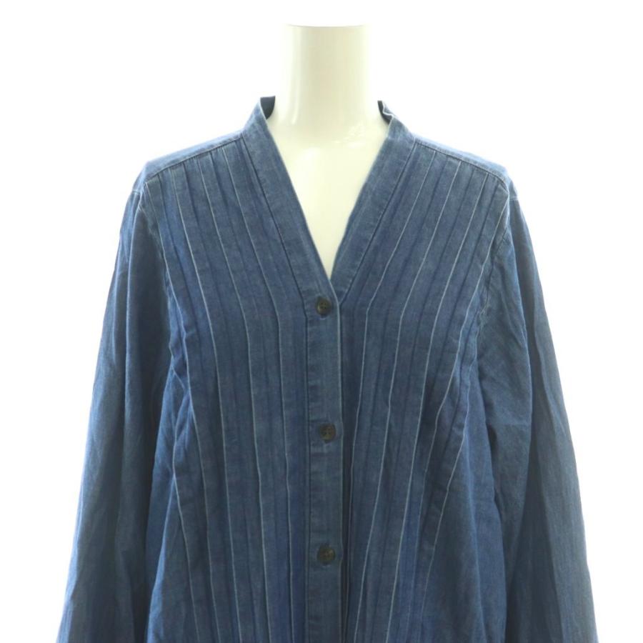 ミズイロインド mizuiro ind デニムピンタックワンピース マキシ