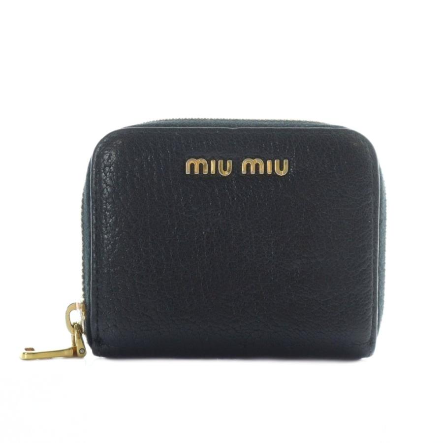 ミュウミュウ　マドラス　ラブ　コインケース MIU MIU ブラック miu MIUMIU ミュウミュウ フラグメントケース MADRAS マドラス
