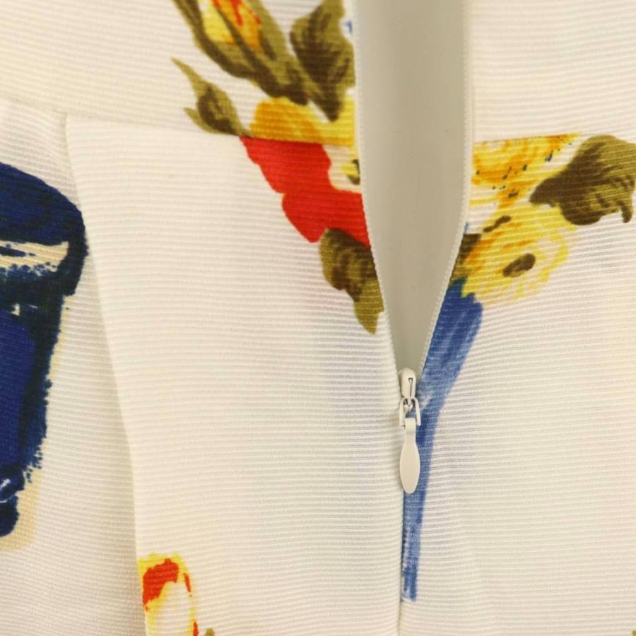 エムズグレイシー M'S GRACY 花柄半袖ワンピース 36 オフホワイト