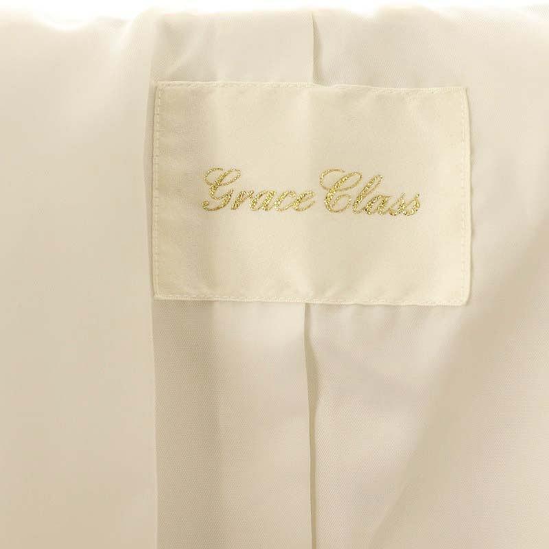 【中古】グレースクラス GRACE Class 25SS ラムレザーPコート シープスキン 36 アイボリー /AT ■OS レディース グレースクラス GRACE Class 25SS ラムレザーPコート シープスキン 36