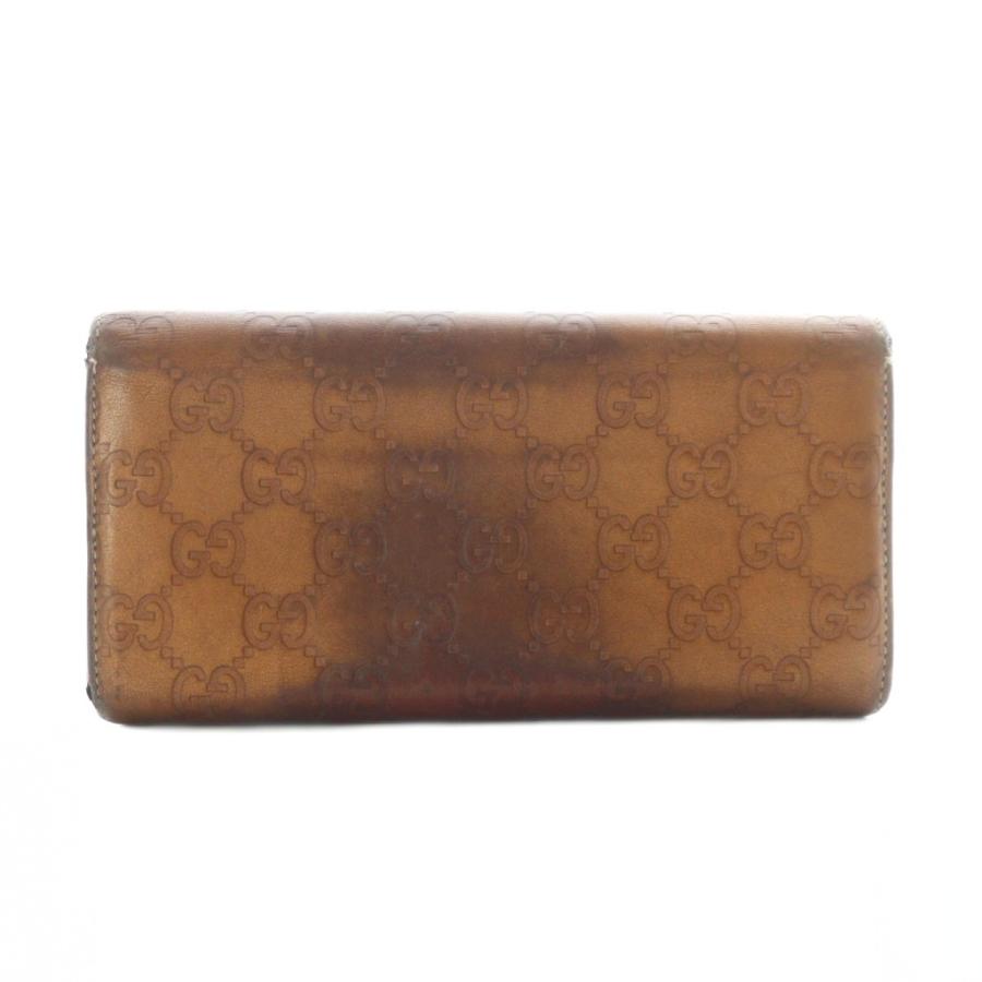 GUCCI グッチ　長財布　折り財布　グッチシマ　レザー　ブラウン　茶色 GUCCI グッチ 二つ折り長財布 グッチシマ レザー ダークブラウン