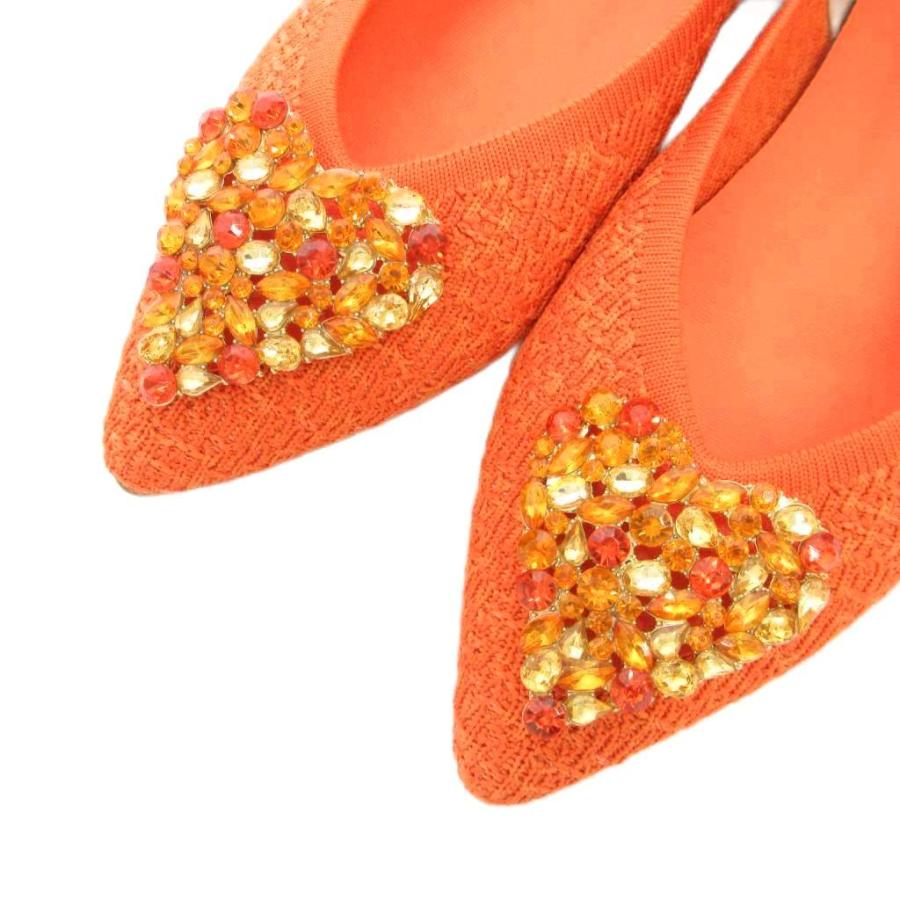 ぴ　新品★ダイアナ24.0ハートビジュー付きニットフラットシューズ ダイアナ」新作フラットシューズが登場！ ハートビジューが輝く全4色