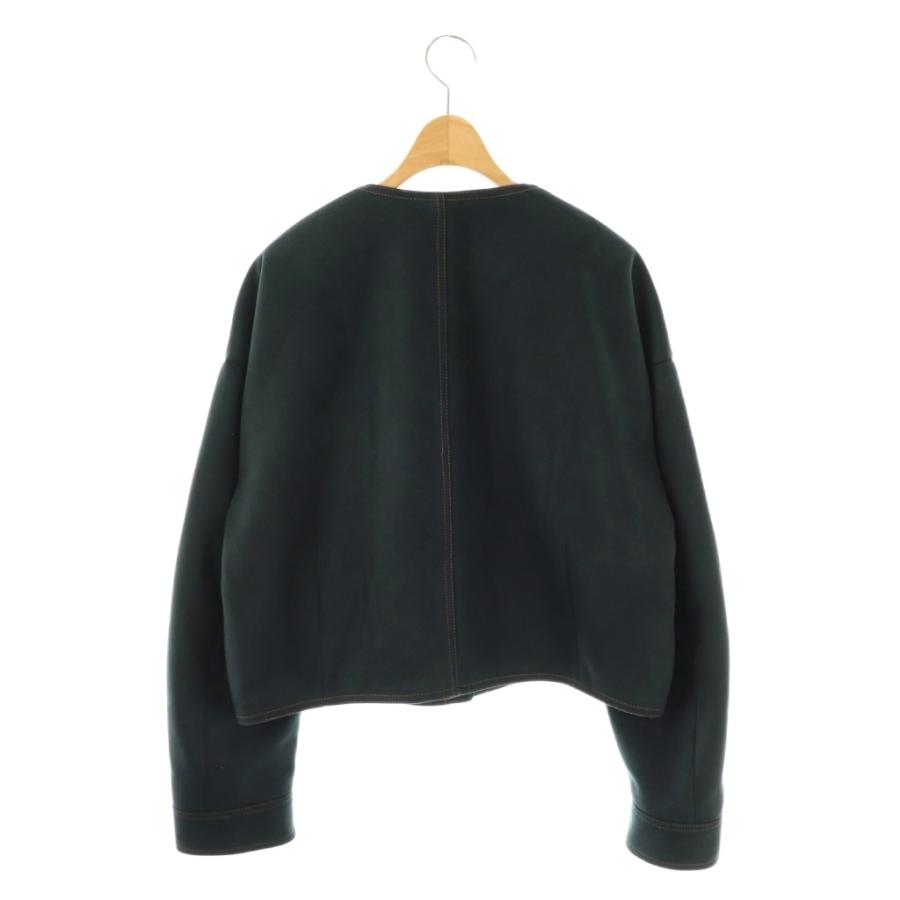 ZARA（ザラ） ノーカラージャケット フェイクスエード M ネイビー /DF