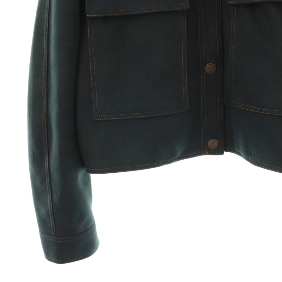 ZARA スエード リアルレザージャケット ネイビー 新品未使用 タグ付き ZARA（ザラ） ノーカラージャケット フェイクスエード M ネイビー /DF