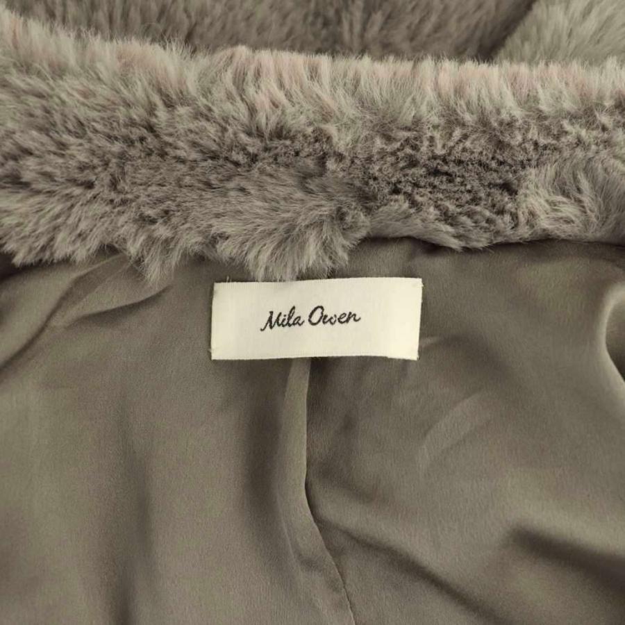美品 ミラオーウェン 近年 金ボタン クロップドファージャケット 0 グレー Mila Owen（ミラオーウェン）の「金ボタンクロップドファージャケット