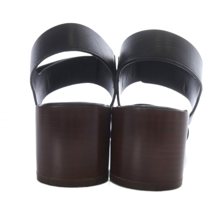 TOD'S トッズ サンダル ダブルストラップ 厚底 レザー 黒 37