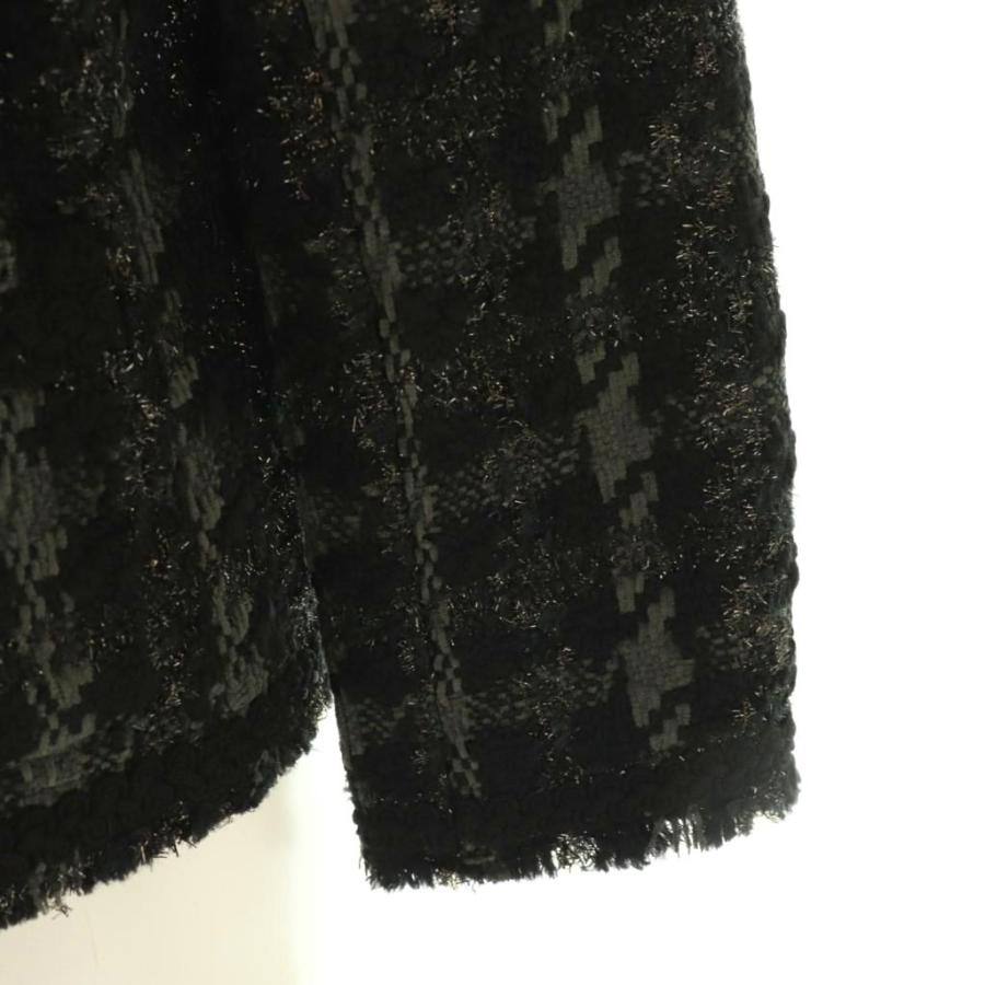 yoshie inabaネイビー ノーカラージャケット ツイード エニィスィス ANY SIS ツイードノーカラーミドル ジャケット