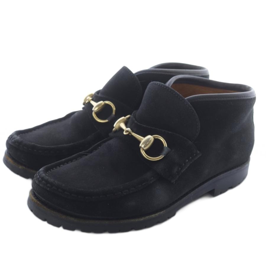 GUCCI（グッチ） ホースビット モカシン ショートブーツ 35 22cm 黒