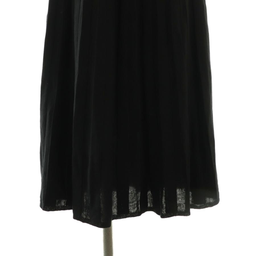 ミラオーウェン Mila Owen ニットドッキングプリーツロングワンピース  