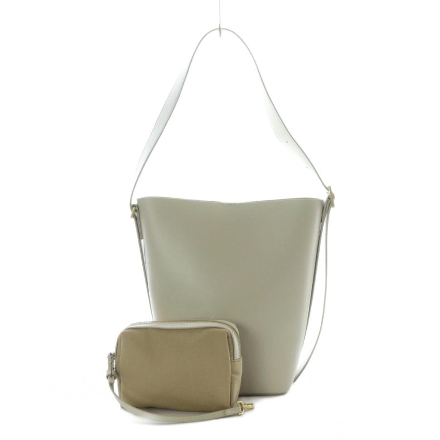 ZARA（ザラ） マキシバケットバッグ ショルダー ポーチ付 エクリュ