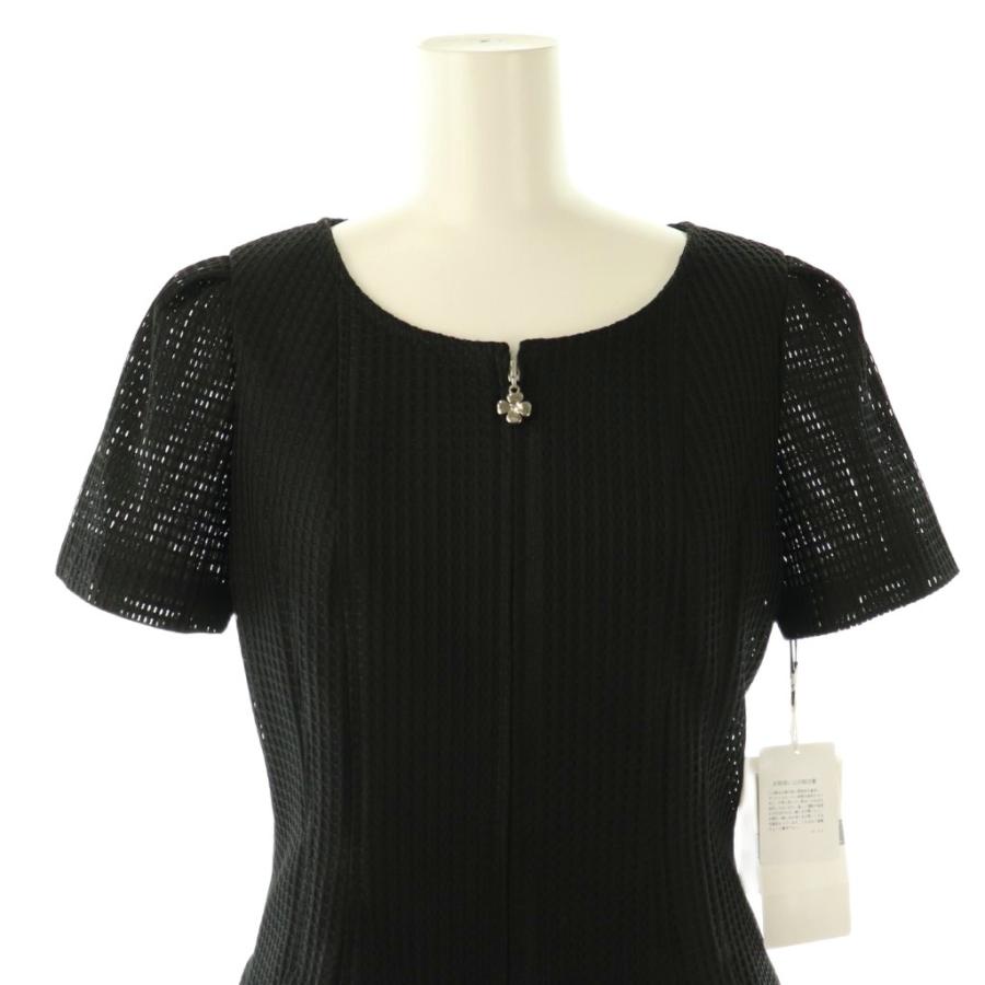 未使用品 エムズグレイシー M'S GRACY カメリアジップワンピース ひざ