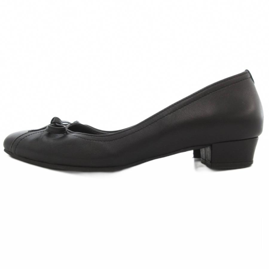 DIANA（ダイアナ） パンプス シューズ ローヒール レザー 本革 23cm 黒