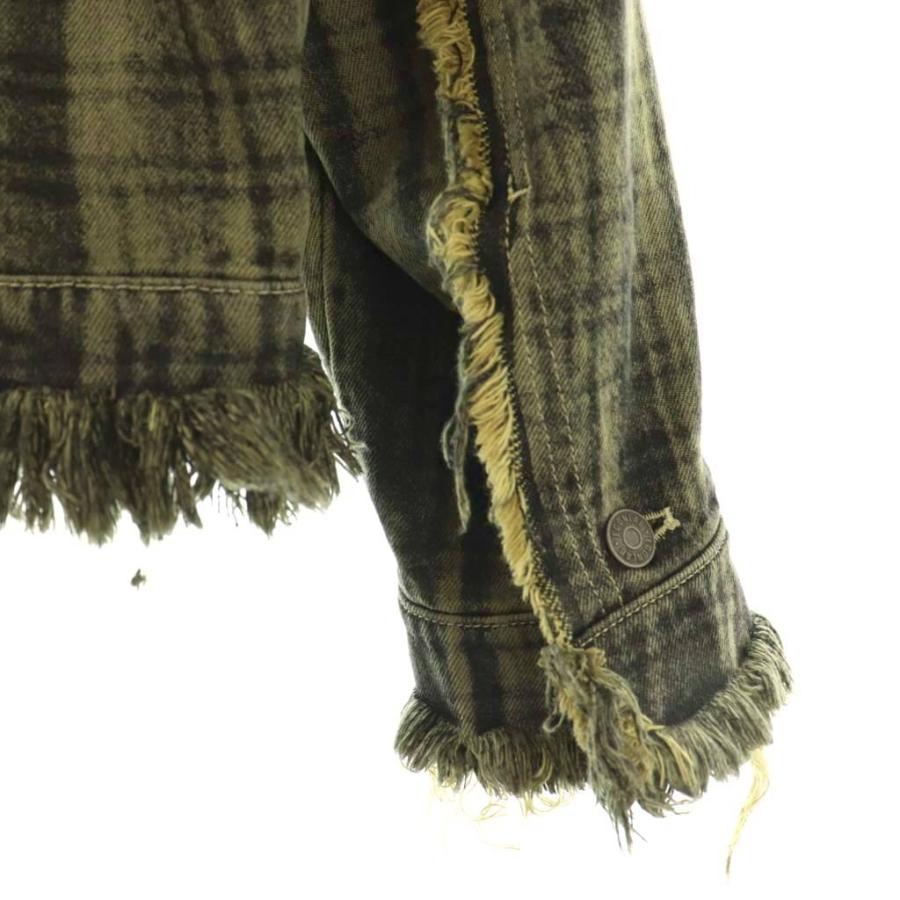 【中古】エゴンラボ 25SS EG RAW EDGES デニムジャケット Gジャン ジージャン XL カーキ ブラック メンズ エゴンラボ 25SS EG RAW EDGES DENIM JACKET デニムジャケット Gジャン