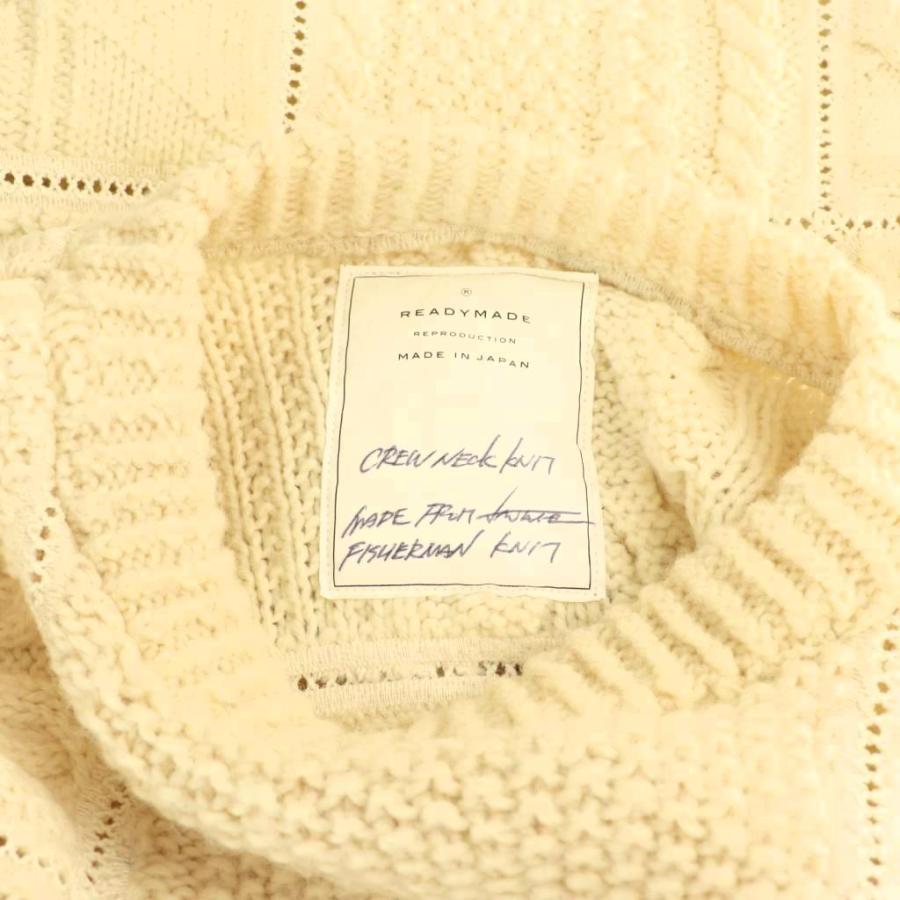 レディメイド READYMADE PATCHWORK FISHERMAN KNIT ニット セーター 長袖 ONE SIZE オフホワイト /HK ■OS メンズ_5
