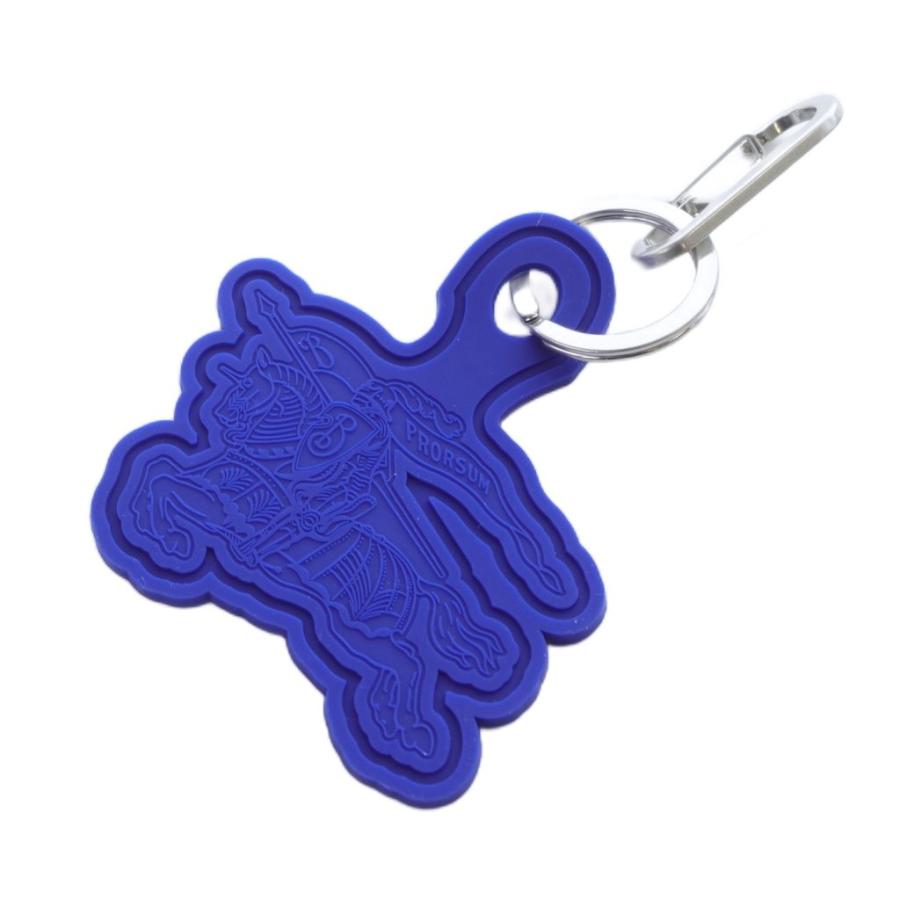 BURBERRY（バーバリー） ロゴ カラビナ付き バッグチャーム 青 ブルー