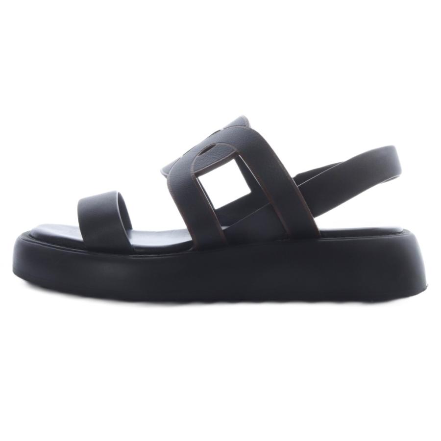 トッズ TOD'S レザーサンダル ストラップ 36 黒 ブラック