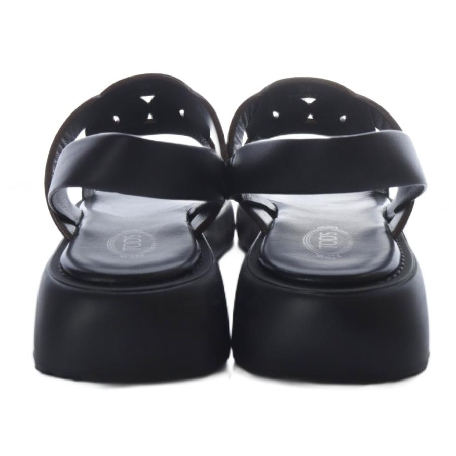 トッズ TOD'S レザーサンダル ストラップ 36 黒 ブラック