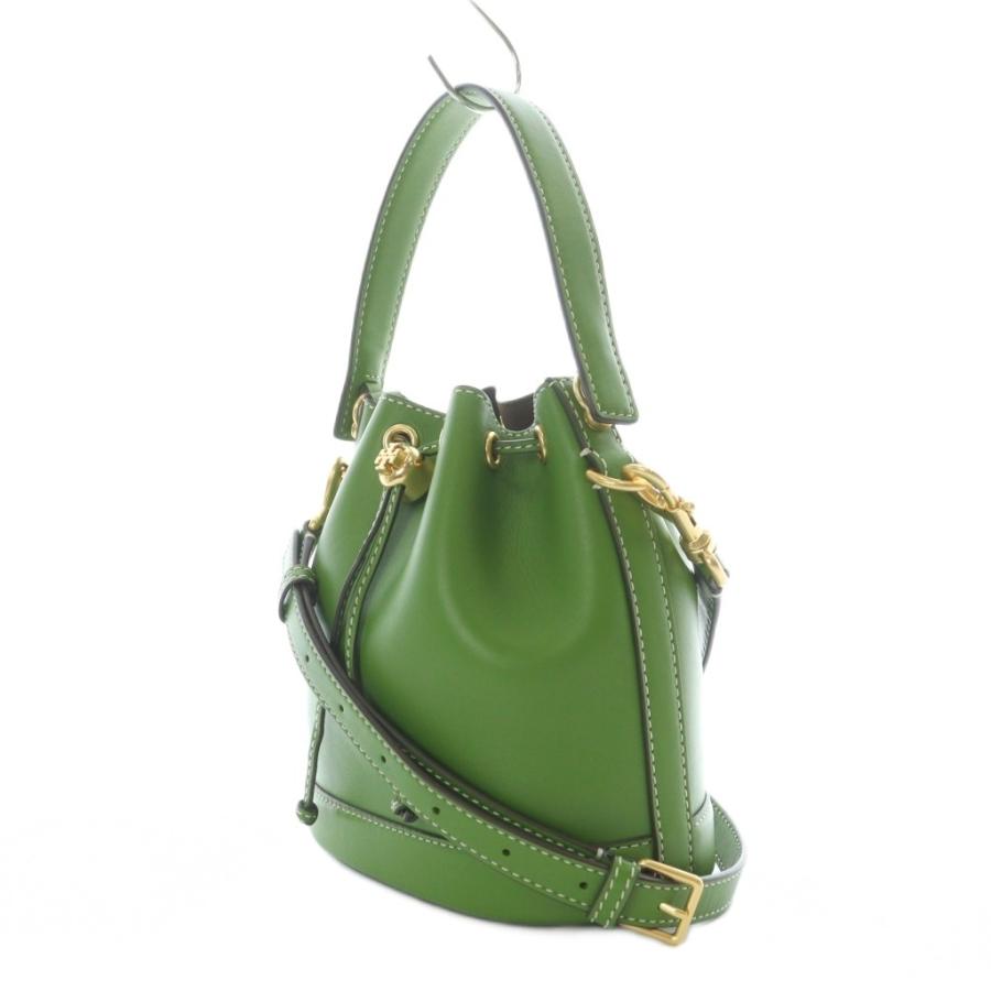 TORY BURCH（トリーバーチ） バケットバッグ ショルダー 巾着 ロゴ 緑