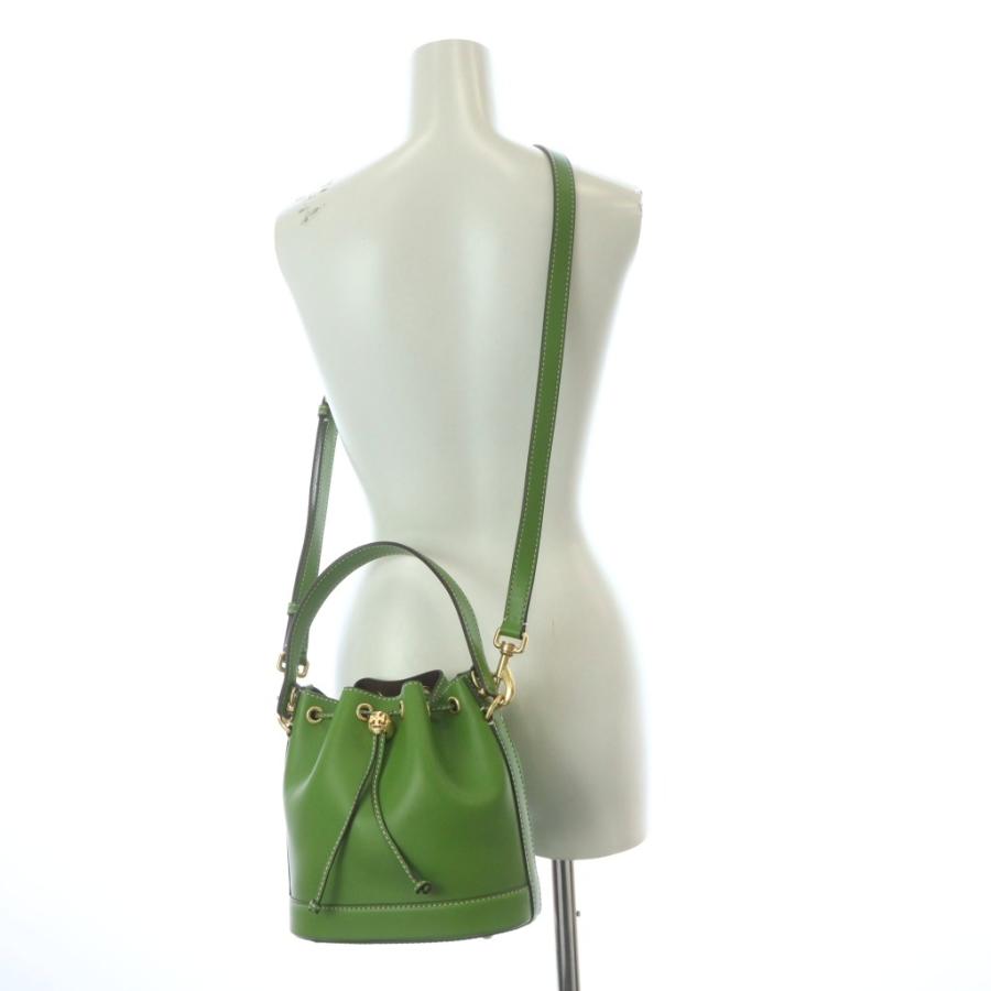 TORY BURCH（トリーバーチ） バケットバッグ ショルダー 巾着 ロゴ 緑