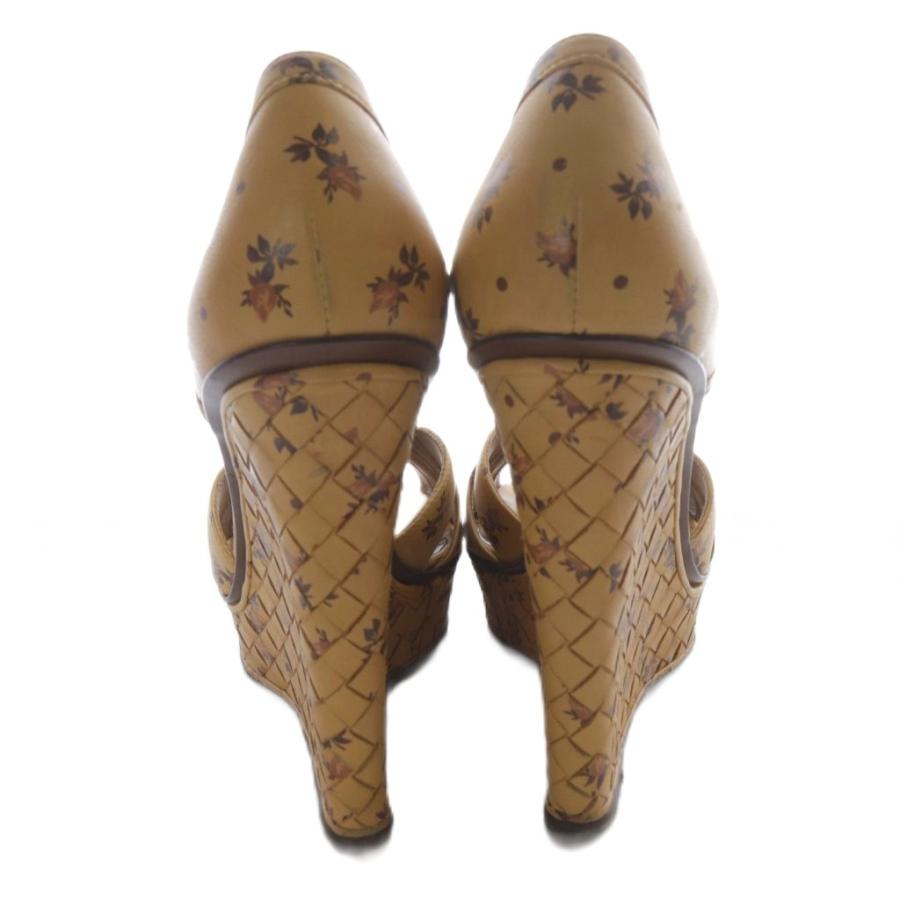 【中古】ボッテガヴェネタ BOTTEGA VENETA フラワー ウェッジサンダル ストラップ 38.5 茶 ブラウン /SR レディース BOTTEGA VENETA（ボッテガ・ヴェネタ） フラワー ウェッジサンダル