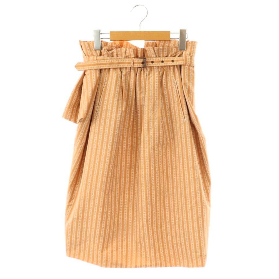 【中古】ボッテガヴェネタ BOTTEGA VENETA ストライプ柄スカート ロング タイト 40 マルチカラー /DO ■OS BOTTEGA VENETA（ボッテガ・ヴェネタ） ストライプ柄スカート ロング