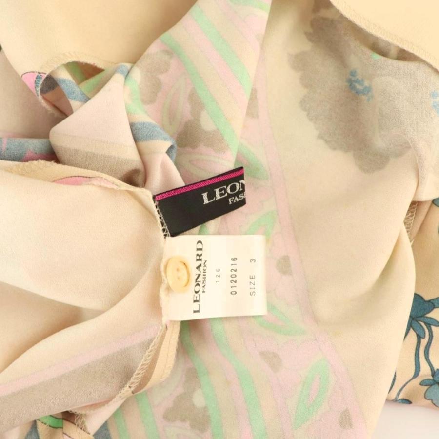 【美品】レオナール 花柄 長袖カットソー ベージュ LEONARD レディースTシャツ、カットソー｜トップス