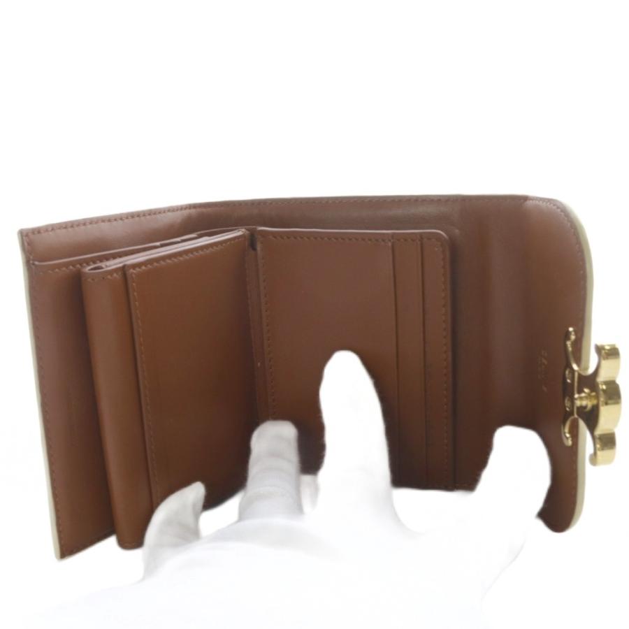 【極美品】CELINE セリーヌ マカダム トリオンフ 三つ折り財布 CELINE（セリーヌ） マカダム トリオンフ 3つ折り財布 ロゴ アイボリー