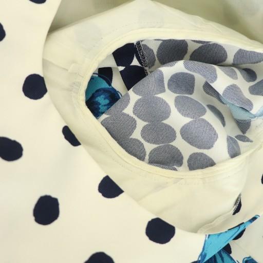 エムズグレイシー M'S GRACY ドット 花柄 半袖 ワンピース 膝丈 リボン