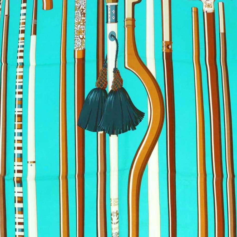 HERMES/エルメス カレ90 ステッキ スカーフ j_109 エルメス HERMES カレ90 スカーフ ステッキ柄 シルク 黒 ☆AA☆