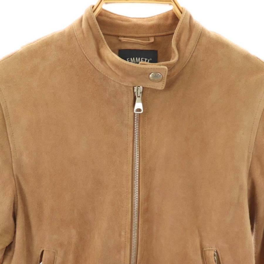 エンメティ EMMETI スエード ライダースジャケット ブルゾン やぎ革 38