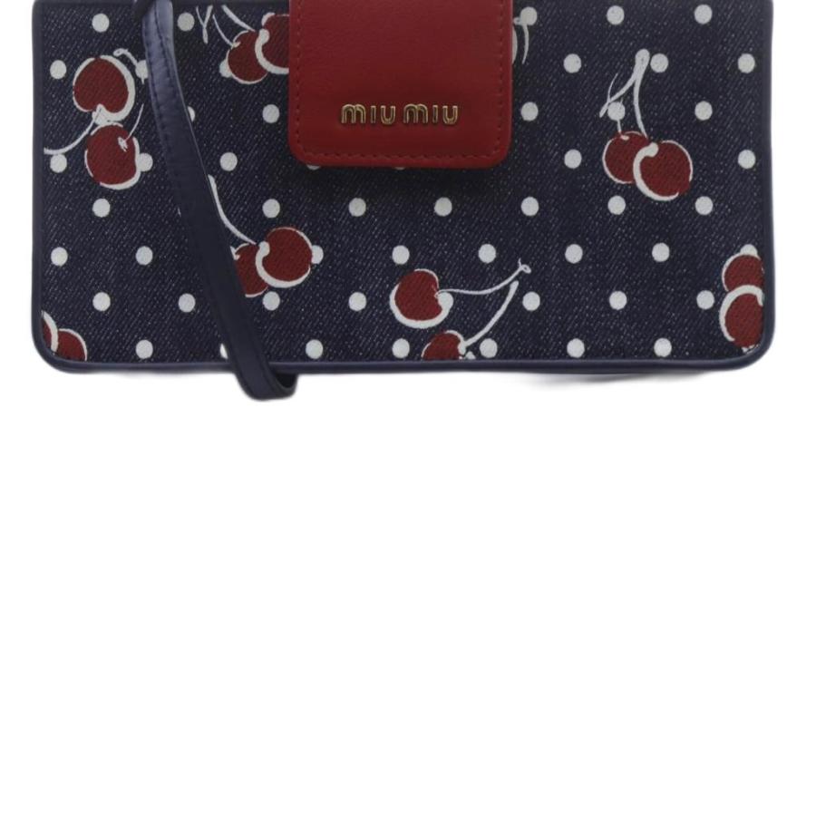 【極美品】miumiu ミュウミュウ チェリー柄デニムバッグ ショルダー miu ミュウミュウ miumiu チェリープリント デニム ショルダー