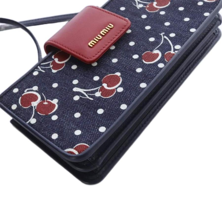 【極美品】miumiu ミュウミュウ チェリー柄デニムバッグ ショルダー miu ミュウミュウ miumiu チェリープリント デニム ショルダー